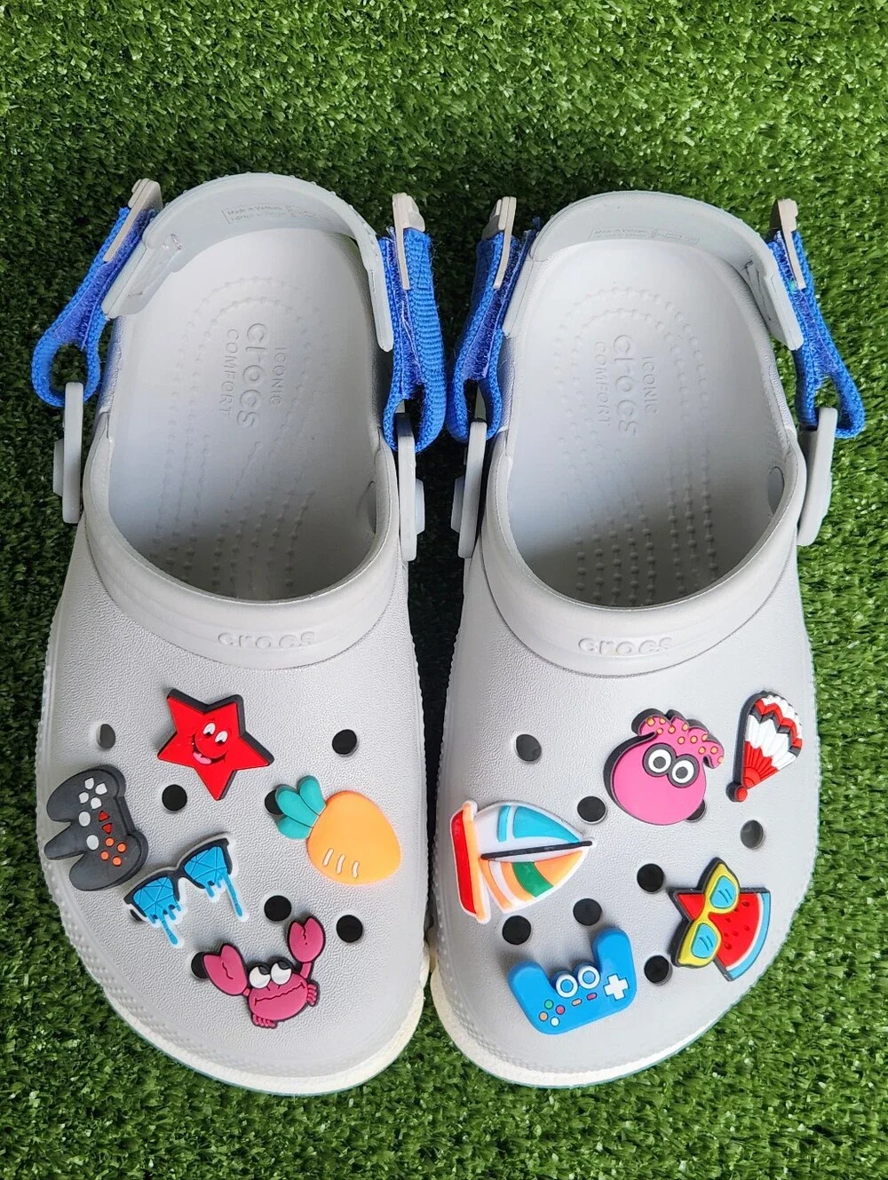 Crocs Duet Max II Gray Little Boys Kids Size 2 Slip-on Comfort Clogs Sandals